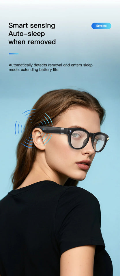 AI Shooting Smart Glasses Blue Tooth Call Automatic Color Changing Lenses Real Time Translation Music 4K Camera Men Women