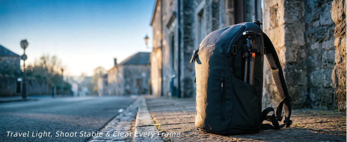 BESnfoto BX-T2561 Carbon Fiber Camera Tripod, Ball Head with Phone Holder & Carry Bag, Professional Travel Photo Tripod