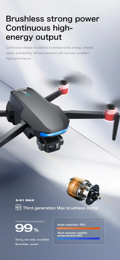 Original S-X1 GPS Drone 8K HD Professional Camera Three-axis Gimbal WIFI Obstacle Avoidance Quadcopter Brushless Toy Gift