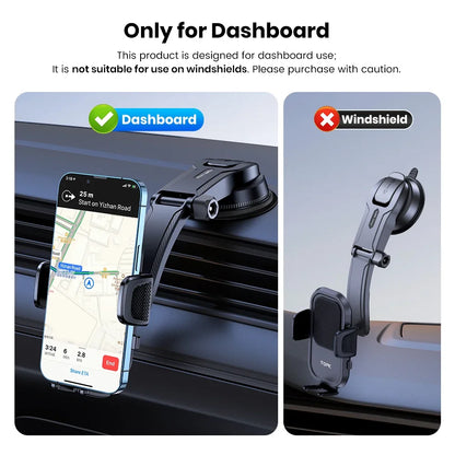 TOPK Adjustable Dashboard Car Phone Holder 360° Rotation Horizontal Vertical Mount Stand for iPhone 15 14 Samsung Auto Bracket