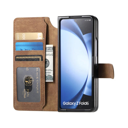 2 in 1 Detachable Cards Solt Wallet Flip Book Case For Samsung Galaxy Z Fold 6 5 5G Fold6 Fold5 Removable Bag Magnetic Cover