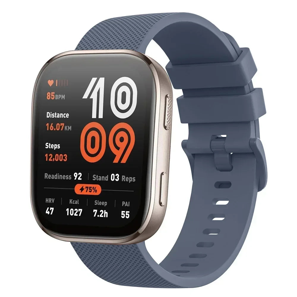 18mm/20mm/22mm Silicone straps For Amazfit GTS 4/3/2/2e/4 Mini/GTR 4/3/3 Pro/2/2e Sport Bracelet Amazfit bip 6-5-3/u/s/pro band