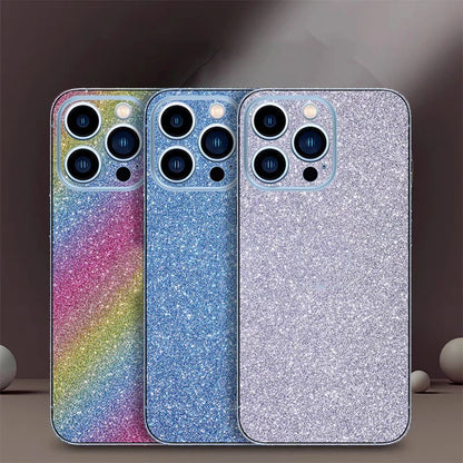 FONLYU 50PCS Bling Glitter Back Skins For iPhone Universal Decorative Rear Stickers For Screen Protector Film Cutting Machine