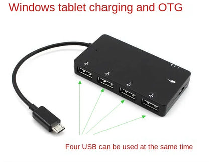 1 Set Micro USB OTG 4 Port Hub Power Charging Adapter Cable For Smartphone Tablet High Speed