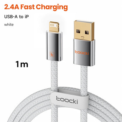 Toocki 27W USB C to Lightning Fast Charging Cable for iPhone 14 13 12 Pro Max Xs 2.4A USB A to iP Zinc Alloy Data Cable for iPad