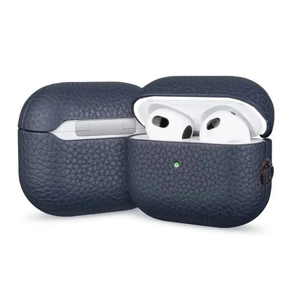 High End Business Bluetooth Earphone Case For Apple AirPods/2/3/4/5 Pro3/2 Retro Genuine Leather Litchi Texture Protection Cover