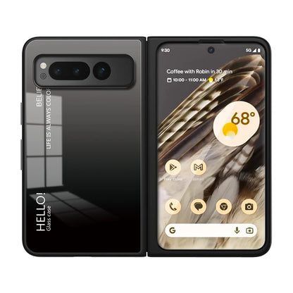 Google Pixel Fold gradient pattern glass phone case