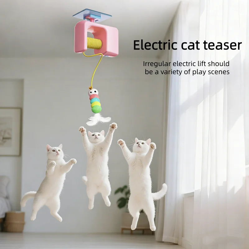 Electric Interactive Cat Yo-Yo Toy Smart Door Hanging Cat Balls Toy Self-entertainment Amusement Artifact for Cats Kittens