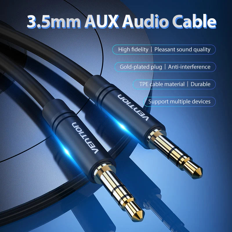 Vention Jack 3.5mm Aux Cable Male to Male 3.5mm Audio Cable Jack for JBL Xiaomi Oneplus Headphones Speaker Cable Car Aux Cord