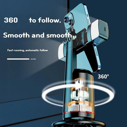 FANGTUOSI 360° Rotation Gimbal Stabilizer Tripod Selfie Stick Desktop Face Tracking With Bluetooth Remote Shutter Light Holder