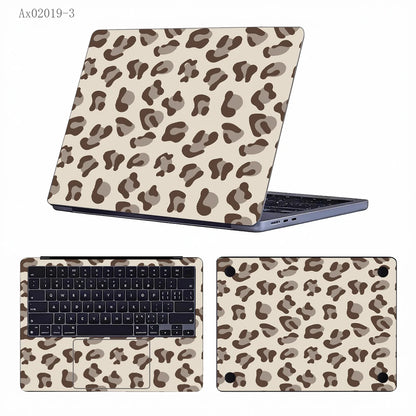 2 pcs Aesthetic Light Leopard Laptop Stickers Set Self-Adhesive Removable Laptop Covers for MacBook Notebook Protective Skins