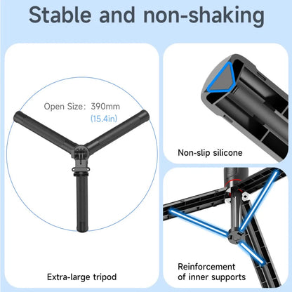 FANGTUOSI Selfie Stick Tripod with Bluetooth Remote, 6-Section Extendable Pole, 360° Rotation, Fill Light Option, for Phone Vlog