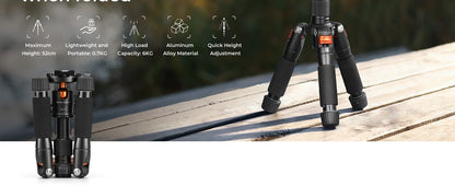 K&F CONCEPT 52cm Desktop Mini Tripod for Camera Compact Tripod 360° Low Profile Ball Head 1/4'' Screw for Camera Video Camcorder