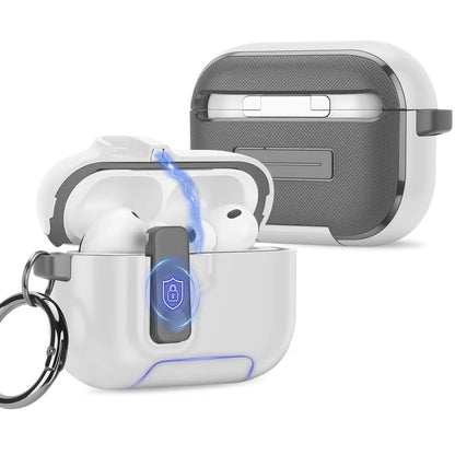 Magnetic Lock Case For Airpods Pro 3 with Kickstand Keychain & Lanyard Shockproof Drop-Proof Cover Men Women For Airpods Pro 3