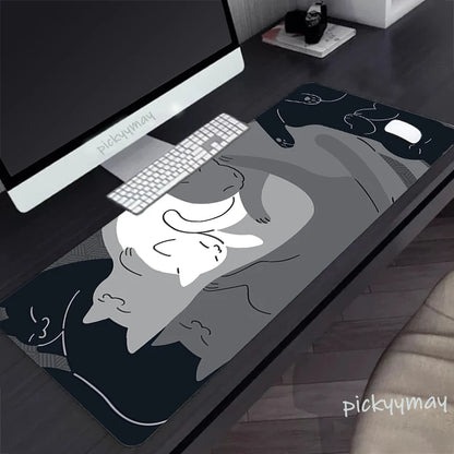 Black And White Large Mouse Pad 100x50cm Computer Mousepad Company Gaming Mausepad Keyboard Mat Office Desk Mats Abstract Art