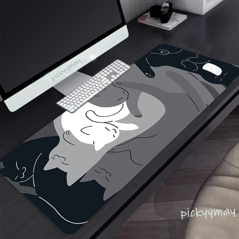 Black And White Large Mouse Pad 100x50cm Computer Mousepad Company Gaming Mausepad Keyboard Mat Office Desk Mats Abstract Art