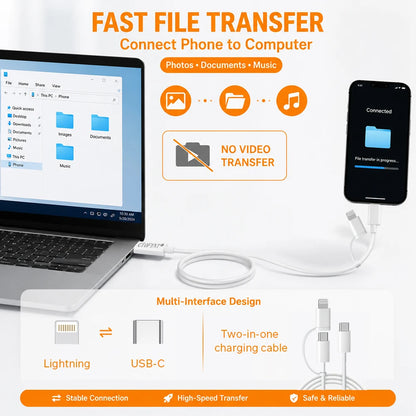 CIOFYNT USB-C to Lightning Cable, 1M 60W PD Fast Charging Nylon Braided Cord for iPhone 14/13/12/11