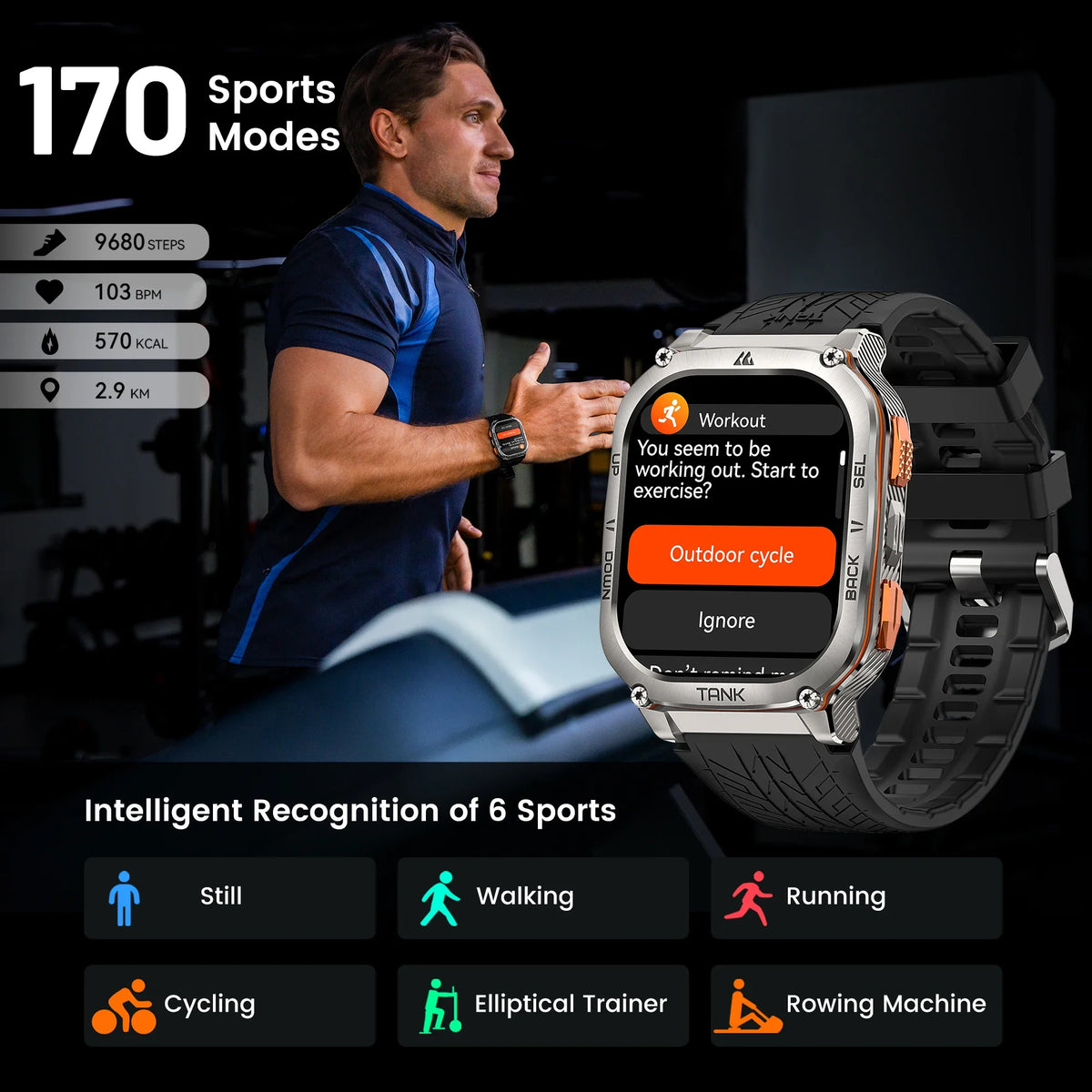 KOSPET TANK M3 Ultra GPS Smart Watch for Men Stainless Steel 5ATM Waterproof Bluetooth Call  24/7 Health Monitor for Android iOS