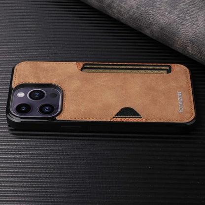 Retro Card Holder Phone Case for iPhone 18 17 16 15 14 13 12 11 Pro Max 17E Air XS XR SE 7 8 Plus Busines Wallet Leather Cover
