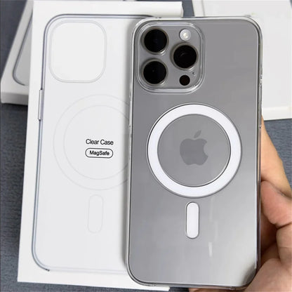 Original Case With box for iPhone 16 15 14 Pro Max 7 8 14 Plus 13 12 Mini 11 X XR XS Magsafe Wireless Charging Clear Cover