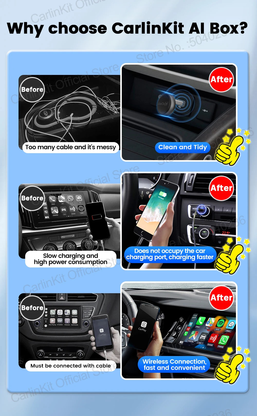 2026 CarlinKit 5.0 Mini Ultra 3 CarPlay Android Auto Wireless Adapter 2.4G&5.8GHz WiFi BLE OTA Upgrade For OEM Car Plug and Play