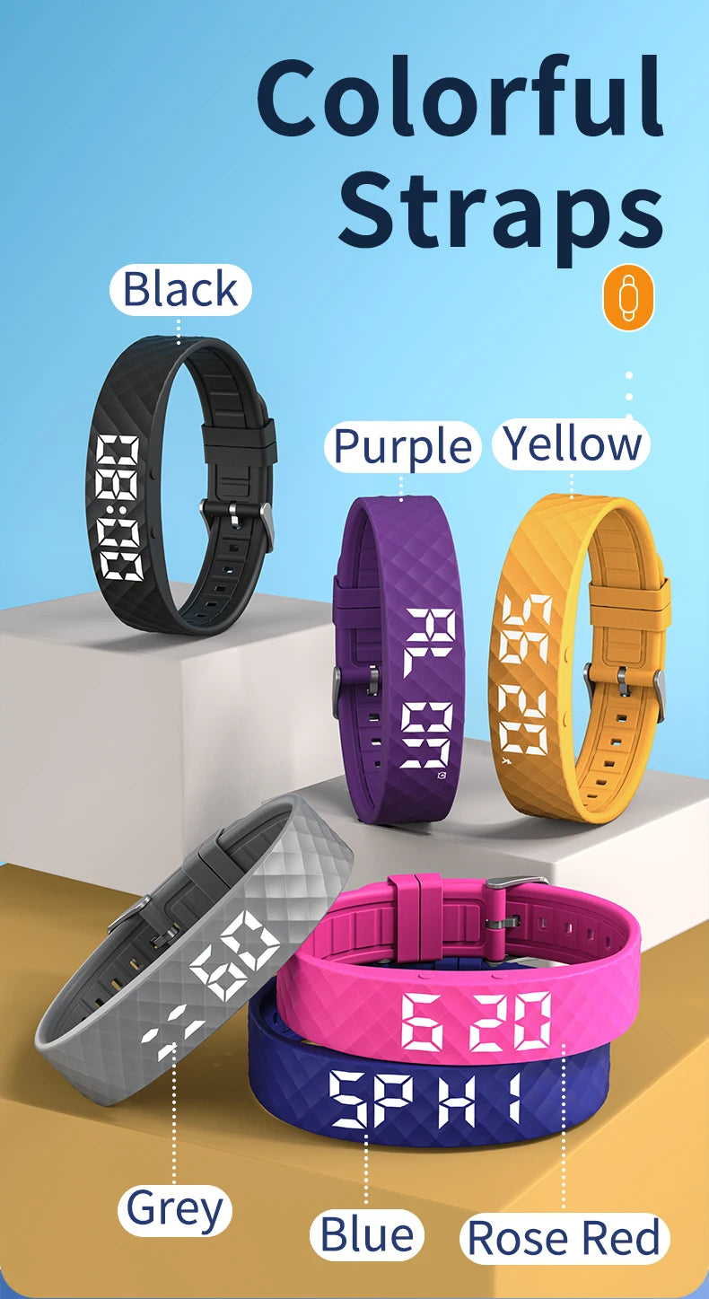 Smart Bracelet LED Digital Waterproof Smart Clock Smartband With running pedometer Monitor Smart Band Vibration Alarm Reminder