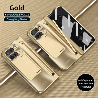 For Google Pixel 9 10 11 Pro Fold 2 Phone Case With Hinge Touch Pen Tempered Glass Film Stand Shockproof 360° Full Protect Cover