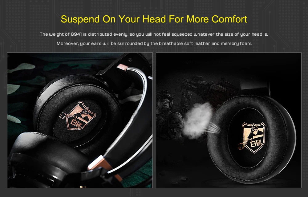 Somic G941 ANC Stereo Over-Ear Gaming Headset Wired Gaming Headphone With MIC USB LED Light Active Noise Cancellation