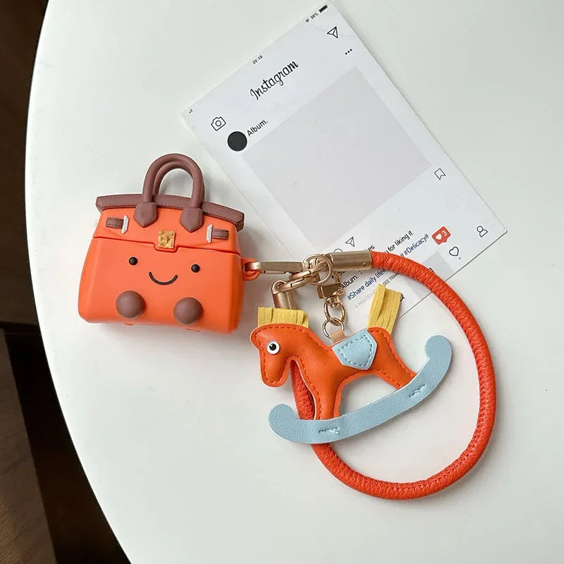 Handbag Case with Pendant for Apple Airpods Pro 1st 2nd Generation Silicone Cover for Airpods 4 3 2 1 Protective Air Pods Shell