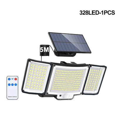 106/318 LED Solar Light Outdoor 328 LED Spotlights IP65 Waterproof Motion Sensor Human Solar Flood Security Lights 3 Modes