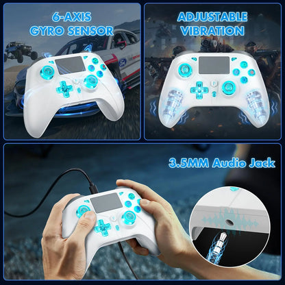 Wireless Controller for PlayStation 4/PS4 Pro/Slim/PS3/PC/IOS/Switch Gamepad Turbo Dual Shock Vibration 6Axis Gyro Game Joystick