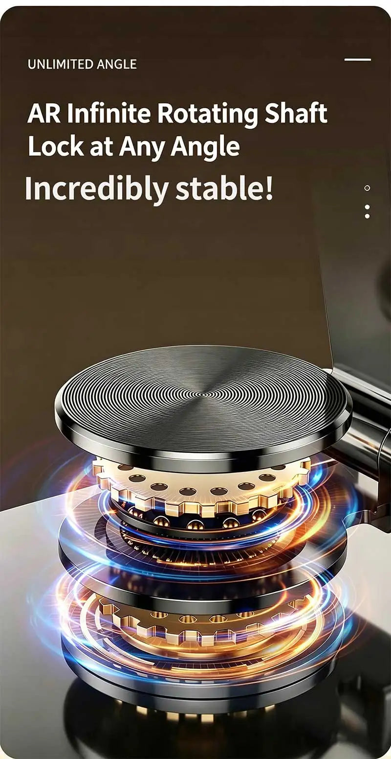 Mobile Phone Stand - Metal Desk Stand - 360° Rotating and Folding Desktop Stand for Easy Storage of Mobile Phones and Tablets