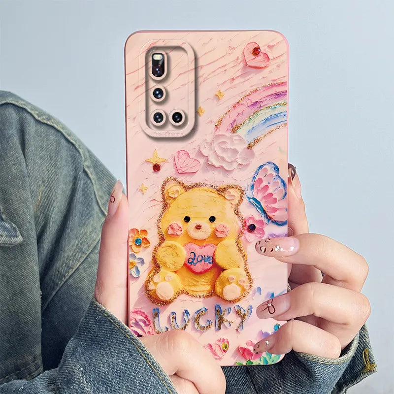 For Vivo V19 Phone Case vivoV19 Back Cover Soft Silicone Sweet Painted Cartoon Shell Capa Lovely Printed Protective Coque Cases