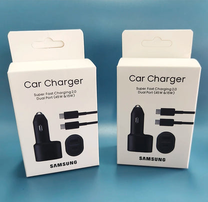 Original SAMSUNG Car Charger Type C 60w 45w 15w PD Auto Cargador Fast Charging Cable Samsung Galaxy S26 S25 S24 S23 Z Fold 8 7 6