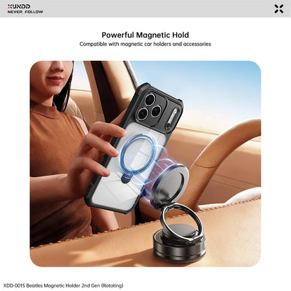 XUNDD Case For iPhone 18 Pro Max 18 Pro MagSafe Magnetic Stand Shockproof Clear Airbag PC TPU Cover Camera Lens Protection Shell