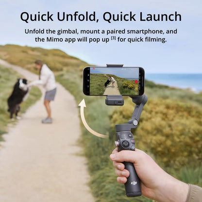 DJI Osmo Mobile 7P Gimbal Stabilizer 3-Axis Phone Gimbal with Built-in Extension Rod And Tripod Native Tracking Lighting Quick Launch One-Tap Edit 10hrs Use Phone Charging