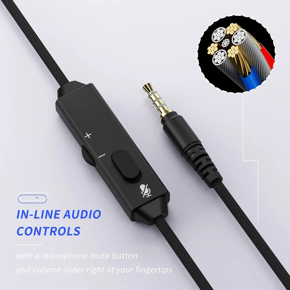 BINNUNE BG02 Headsets Gamer for PS4 PS5 Xbox Series X|S Xbox One PC Switch Wired Gaming Headphones for Playstation 5 Xbox 1