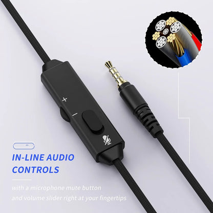 BINNUNE BG02 Headsets Gamer for PS4 PS5 Xbox Series X|S Xbox One PC Switch Wired Gaming Headphones for Playstation 5 Xbox 1