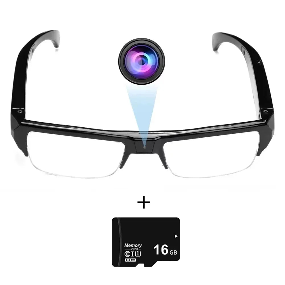 KEBIDUMEI Smart Camera Glasses 1080P HD Portable Wearable Audio&Video Recorder Eyeglass Support TF Card for Meeting Cycling Vlog