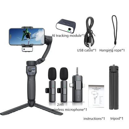 Mobile gimbal stabilizer ,Phone Stabilizer for Video Recording with Face/Object Tracking,3-Axis Gimbal for Android,iPhone