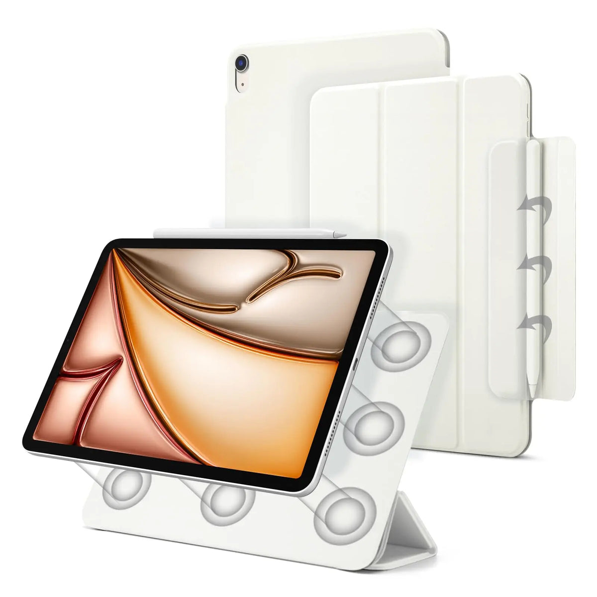 2026 for iPad Pro 13 Case M5 M4 2025 Air 11 M3 M2 12.9 Powerful Magnetic Attachment Slim Trifold Stand Case for iPad Air 5 10th