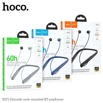 HOCO ES73 Neckband Wireless Bluetooth 5.4 Earphones 14mm Speaker HiFi Stereo Audio Sports Stereo Earbuds Support For Smart Phone