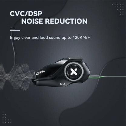 Lexin G2P Motorcycle Blutooth Intercom Helmet Bluetooth Headsets,Handsfree Communicator Up to 6 Riders Interphone with FM Radio