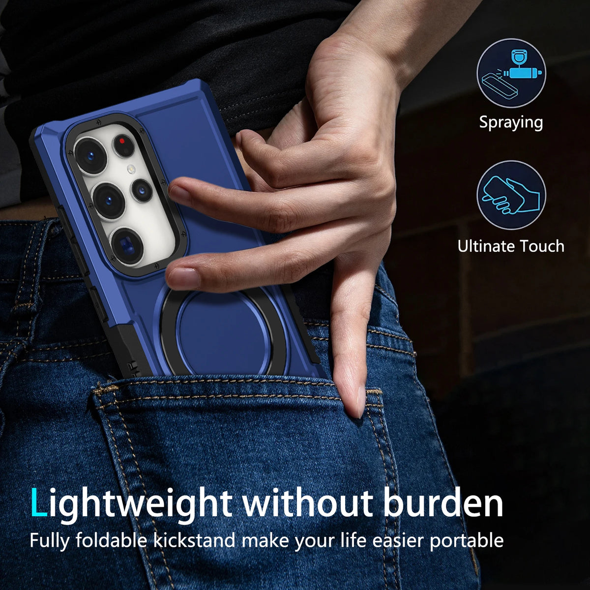 Luxury Armor Case for Samsung Galaxy S26 S25 S24 S23 S22 S21 S20 Note 20 Ultra Plus FE F12 Ring Holder Slide Lens Stand Cover