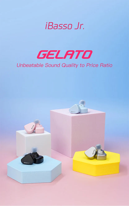 iBasso Jr. Gelato HiFi Wired Earphones In Ear Music Headphones High Quality Sport Headset Customized Pc Gamer Accessories Gifts