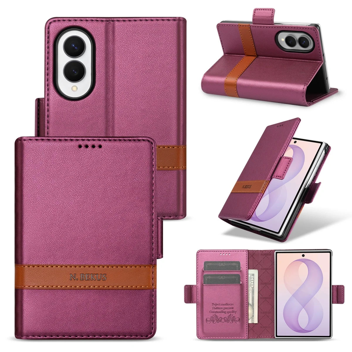 Business Luxury Leather RFID Wallet Card Solt Phone Case for Samsung Galaxy Z Fold8 Ultra Fold 4 5 6 7 8 Flip Protective Cover