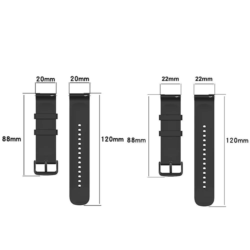 20MM Sport Silicone Strap For Amazfit Bip S Smart Watch Band for Amazfit GTS 4 2 Mini 3 2E Bracelet Bip U/U Pro/ GTR 42mm Correa