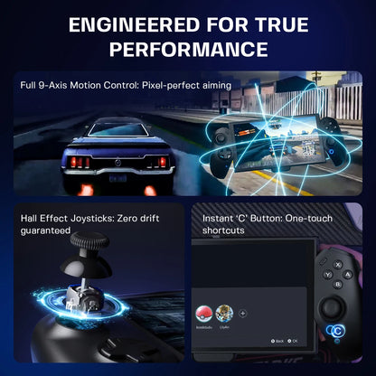 ECHTPower Wired Switch 2 Controller, Hall Effect No Drift, 9-Axis Gyro, Native C Button, 4 Programmable Back Buttons, Adjustable Kickstand, Game Card Slots, RGB Indicator