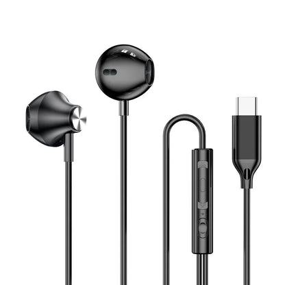 USB Type C Headphones HiFi Bass Stereo Volume Control Music 3.5mm Wired Earbuds With Mic For Galaxy S24 Ultra iPhone 15 Pro Max