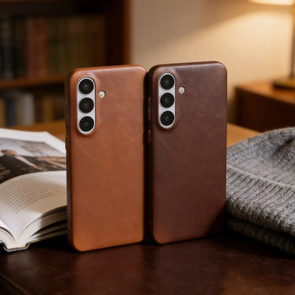 Retro for Samsung Galaxy S26 Ultra Case S25 S24 S23 S22 S21Luxury Genuine Leather Cases for Galaxy S26 Vintage Phone Back Cover